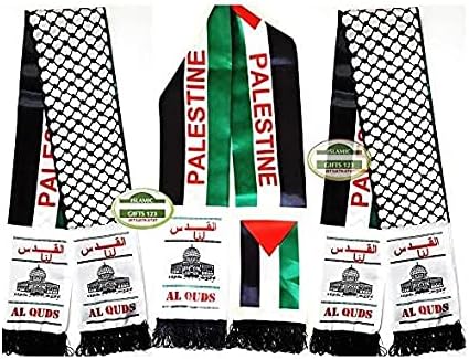Wholesale Palestine Scarf(12) آل القدس Al Quds Jerusalem BULK Arab KEFFIYEH Men's Scarf AL-AQSA GAZA Scarf