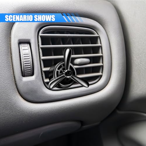Image of Car Air Outlet Clip, Creative Air Force Propeller Shape Auto Ornament AirConditioner Vent Clip, Automotive Interior Accessories for Women Men (1, Black)