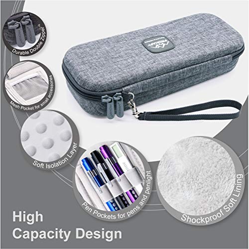 Image of PROHAPI Hard Stethoscope Case, Large Stethoscope Carrying Case with ID Slot, Compatible with 3M Littmann /ADC /Omron /MDF Stethoscope Includes Mesh Pocket for Nurse Accessories (Volcanic Grey)