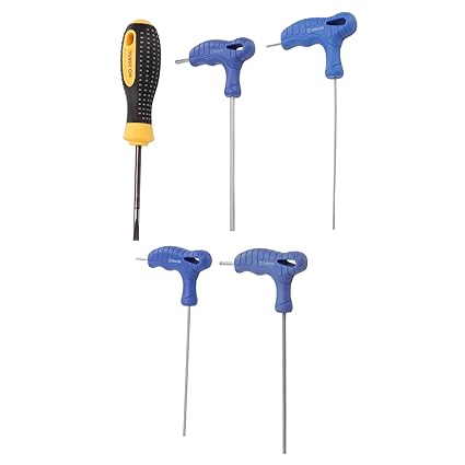 EXCLUZO Alloy Screwdriver Hex Wrench Set, Compact Size 5Pcs Anti Rust Sewing Machine Hex Wrench High Hardness for Electronics for Small Appliances for Repairing Cars