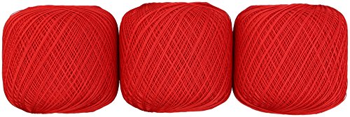 オリムパス製絲 金票 レース糸 #40 Col.700 レッド 系 50g 約445m 3玉セット