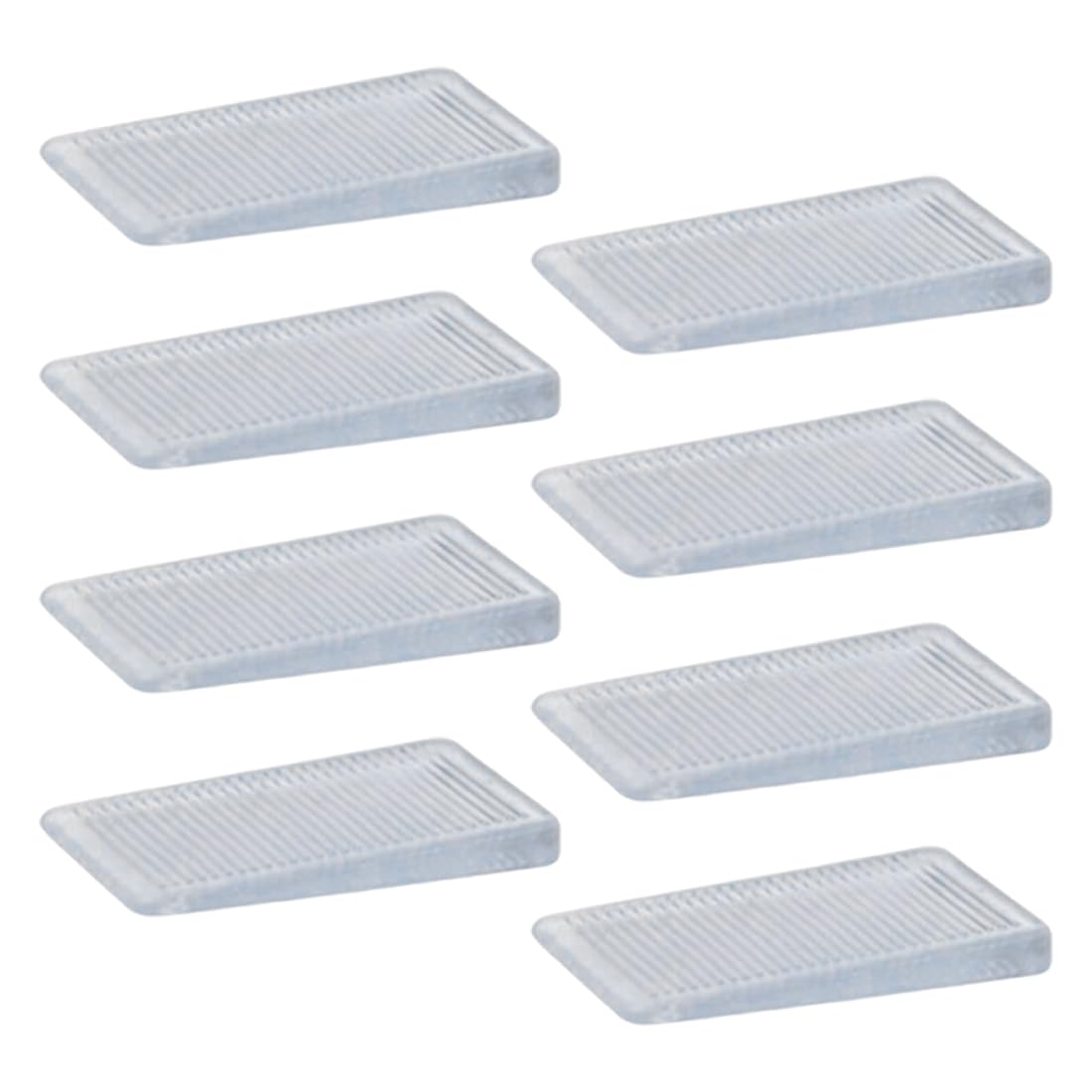 8 Pcs Plastic Clear Table Shims, Level Wedge for Home Furniture, Have Extreme Weight Capacity, Weather Resistant, Levelers for Wobbly Uneven Floors Fixing Toilet
