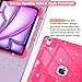 ZoneFoker for iPad Air M3 13 Inch Case 2025, for iPad Air M2 13-inch 6th Gen 2024 Glitter Slim Cover with Pencil Holder Heavy Duty Shockproof Hard Protective Case with Kickstand for Kids, Hot Pink