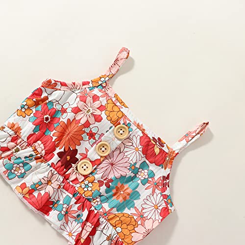 Goodplayer Toddler Baby Girls Summer Outfits Sleeveless Button Tops FloralBell Bottom Pants Girl Summer Clothes Set3