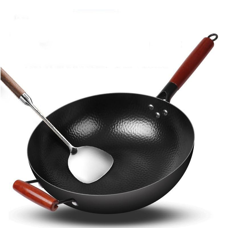 Wok de hierro con mango grande desmontable miniatura 4