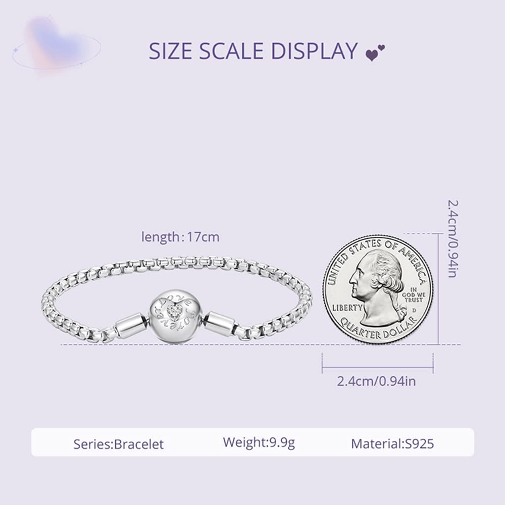MOCHAMIK Pulsera con Dije de Cadena con Cierre de corazón Moments chapada en para Mujer Pulsera para Mujer