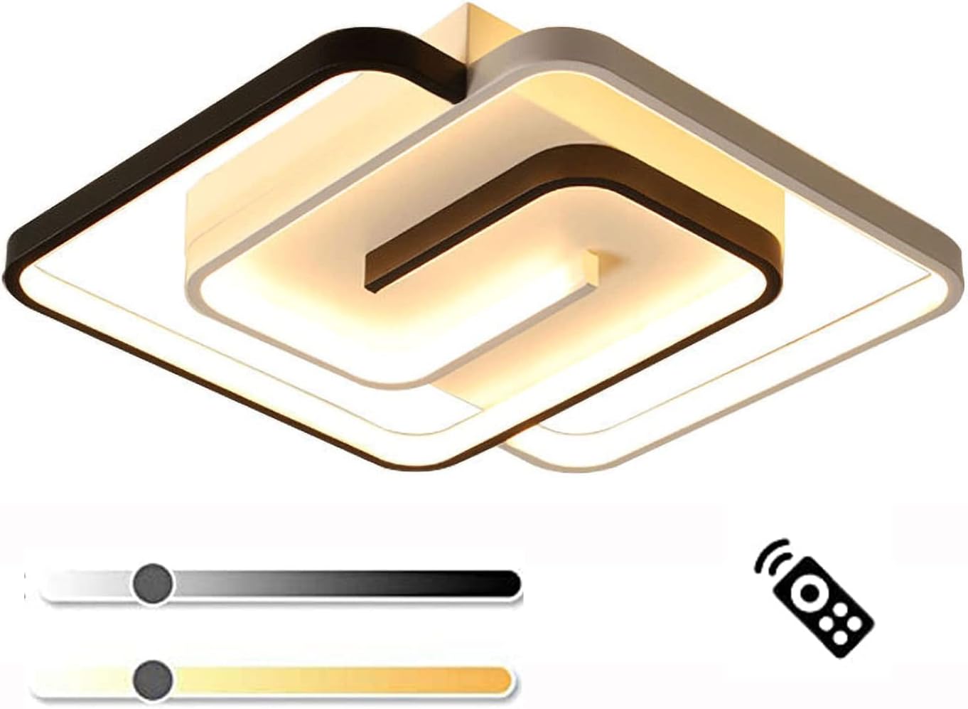 Led Ceiling Light Fixture Modern with Remote Dimmable Flush Mount Square 40W Ceiling Lamp for Bedroom Kitchen Salon Living Room Dining Room