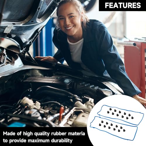 Image of Engine Valve Cover Gasket - Compatible for Lincoln Town 4.6L 1991-2002 for Ford F-150 4.6L 1997-2001 for Ford Crown Victoria 4.6L 1992-2002 - Replace Part VS50377R - Set of 2