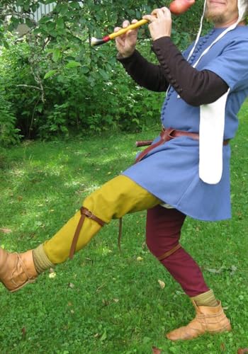 PROCOS Cinta-liga medieval de couro PU cinto ajustável para pernas para meias de joelho, Cor D, One