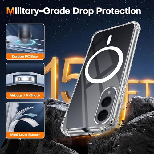 Image of Jkobi Shockproof Crystal-Clear Back Cover for Samsung Galaxy S25 Edge (Magsafe Wireless Support | Drop & Camera Protection | Hard Polycarbonate)