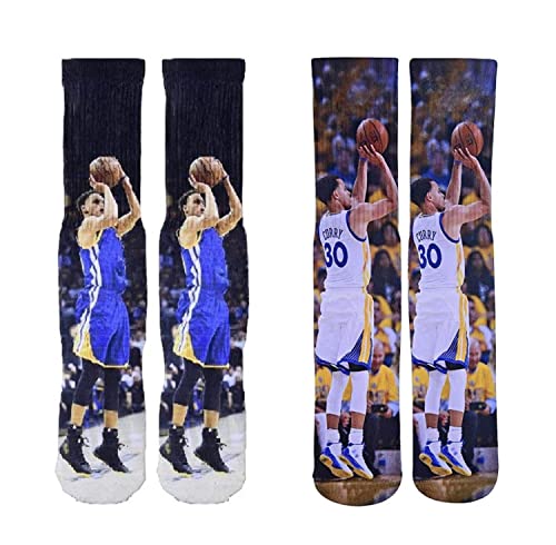 Forever Fanatics Youth Boys Basketball Socks Set Lucky Number Mens Sports Athletic Crew Socks Set (Sizes 6-10, 30 Home/Away)