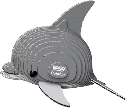 EUGY Dolphin 3D Puzzle, 28 Piece Paper Craft Kit for Kids 6+