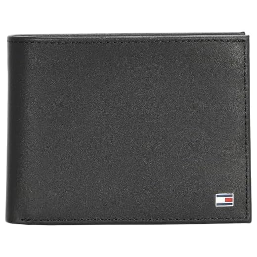 Tommy Hilfiger ETON CC FLAP AND COIN POCKET AM0AM00652 Herren Geldbörsen 13x10x2 cm (B x H x T), Schwarz (BLACK 002)