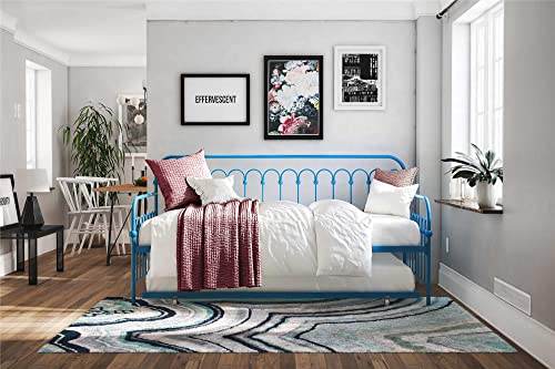 Novogratz Bright Pop Metal Daybed With Roll Out Trundle - Chic, Stylish, Space-Saving Design - Includes Sturdy Steel Slats #TOP3