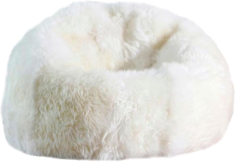 AUSKIN Large Sheepskin Bean Bag Chair Filled Ivory