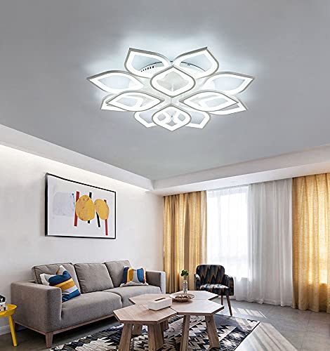 Plafonnier LED moderne de 105W dimmable en forme de fleur de 120cm avec télécommande - 2