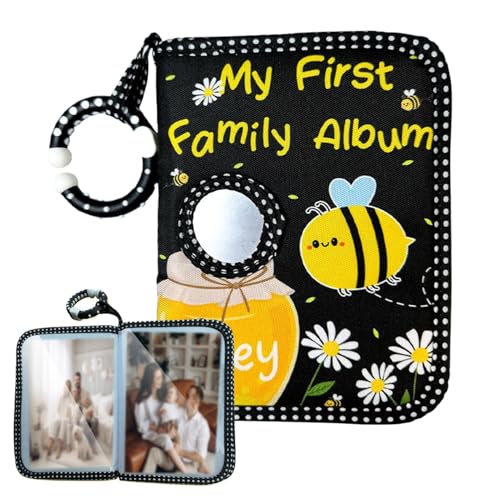 Baby-Fotobuch, weiches Tuch, erstes Fotobuch, Familienfotoalbum, bezauberndes -Honigmuster, waschbar und leicht zu reinigen, 18 x 14 cm, für frischgebackene Eltern, Mutter, Vater, Babys Baby-Fotobuch, weiches Tuch, erstes Fotobuch, Familienfotoalbum, bezauberndes -Honigmuster, waschbar und leicht zu reinigen, 18 x 14 cm, für frischgebackene Eltern, Mutter, Vater, Babys