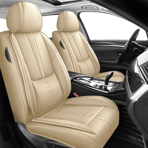Premium Leather Seat Covers for Mercury Grand Marquis 2000-2010,Premium Car Seat Covers Front Set,Waterproof Car Seat Protectors with Airbag,Comfort Interior Cover Seats for Cars(Beige)