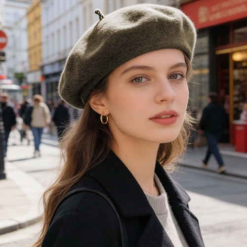Image of Jolbndcv 6PCS Beret, French Beanie, Outdoor, Winter, Fashion Lady Hat | One Size Fits Most,Solid Color,Stretchable,for All Season
