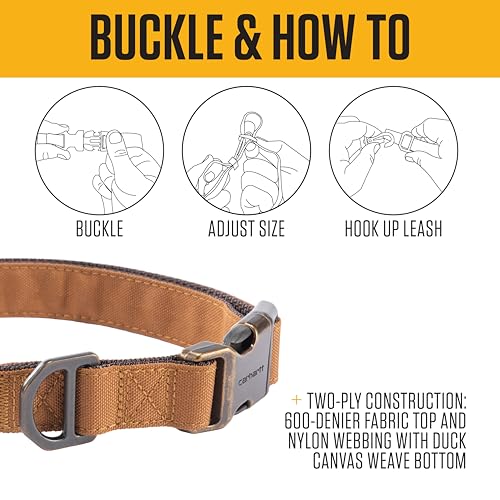 Carhartt Field Dog Collar, Fully Adjustable, Durable 600-Denier Fabric W/Reflective Wordmark for Visibility, Industry Red, Large by Carhartt - Image 3