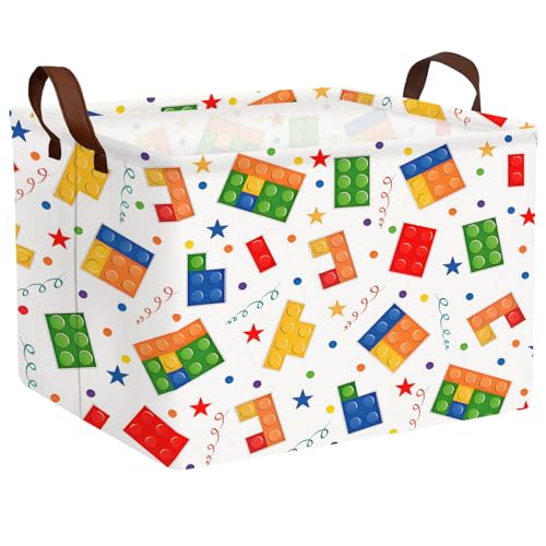Image of Kid Cute Nursery Storage Basket Baby Toy Clothes Storage Bin Playroom Bedroom Decor Basket(Building Blocks)