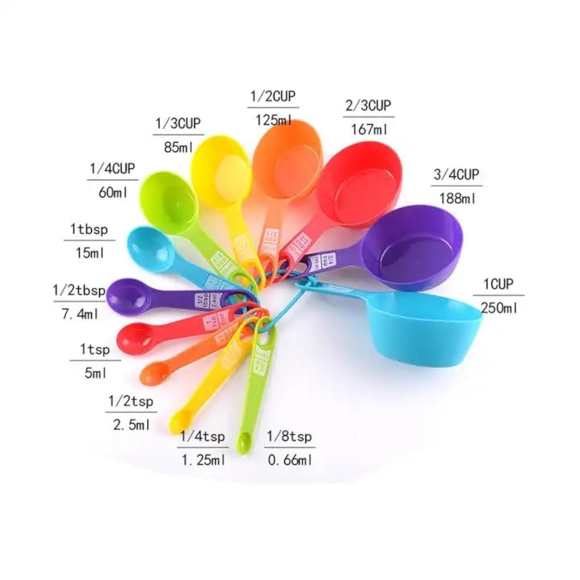 12 Piece Plastic Measuring Cup & Spoon Set