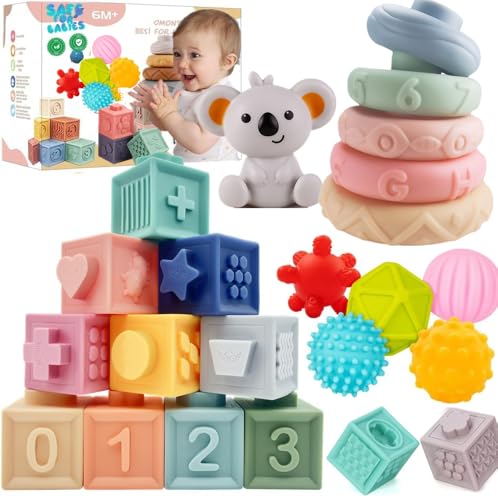 ELLECK Baby Montessori Sensory Toys for 0-6 6-12 Months, Teething Toys for Babies 0 3 6 9 12 18...