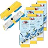 LOLA Squeeze Matic Butterfly Sponge Mop Refill, 9', 6 Pack Replacement Head, Floor Cleaning, Comparable w/Quickie Type S Sponge Mop Refill