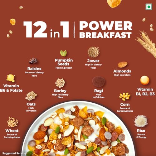 Image of Kellogg's Muesli Nuts & Seeds Crunch 950g /1kg (Weight May Vary) | 12-in-1 Power Breakfast | No Maida | High in Fiber| India's No. 1 Muesli