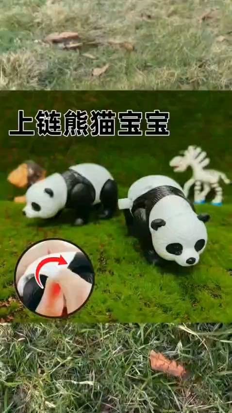 Image of Wind Up Panda Toy for Kids Running Panda Wind-Up Crawling Animal Toy, Floating Bath Toy, Cute Shelf Decor, Durable Non-Toxic Plastic, Black & White, 9.8 cm, (Pandaa Crawling)