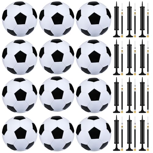 Leyndo 24 Pcs Deflated Soccer Balls Size 5 Bulk with Pumps Deflated Soccer Balls with Pump Needles...