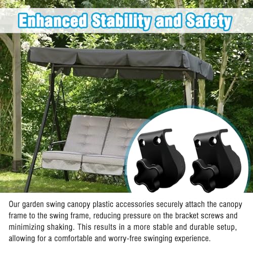 2 Pcs Garden Swing Plastic Fittings - Porch Patio Swing Frame Parts to Attach Canopy Frame to Swing Frame. Suitable for Outdoor Patio Swings Canopy Replacement, Compatible with Diameters 20-23mm. - Thumbnail 2