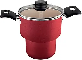 Cuscuzeira De Alumínio Com Revestimento Interno De Antiaderente Tramontina Turim Vermelho 14cm