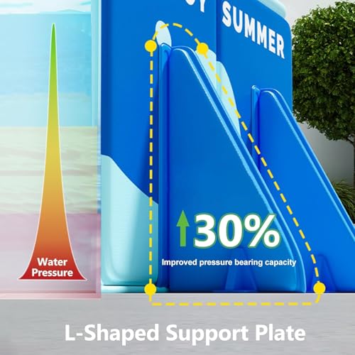 حمام سباحة اويداس للأطفال، 218 × 148 × 48 سم، حمام سباحة خارجي غير قابل للنفخ للأطفال والكبار، قابل للطي، مصنوع من قشرة بلاستيكية صلبة، حمام سباحة للأطفال في الفناء الخلفي