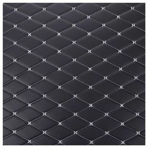 Simili cuir piqué tissu ameublement noir 1.6x3m pour voiture et siège