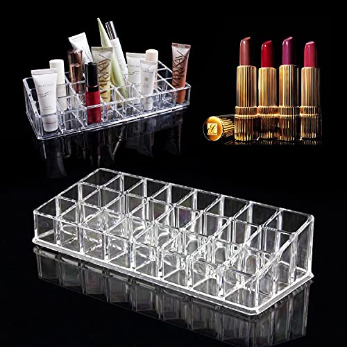 Discoball® Clear Acrylic Lipstick Holder with 24 Slots, Cosmetic Make Up Organiser - Image 3