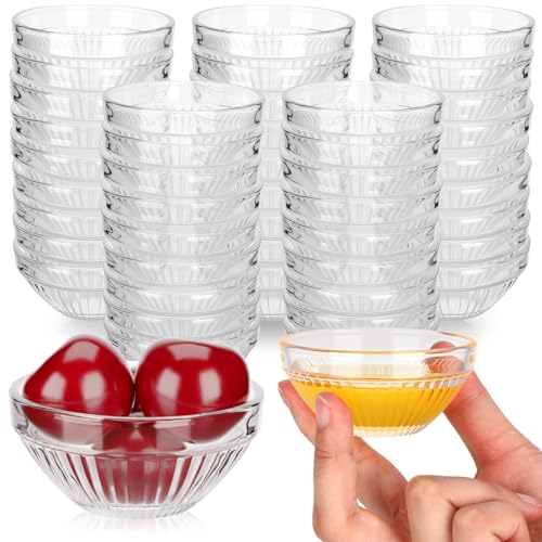 Set de 50 tazones pequeños de vidrio 3 pulg aptos para lavaplatos miniatura 1