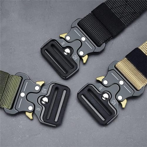 Belt Men's Belt Army Outdoor Tactics Multifunctional Combat Survival Canvas Nylon for Men (Color : D, Size : 45to47inch)3