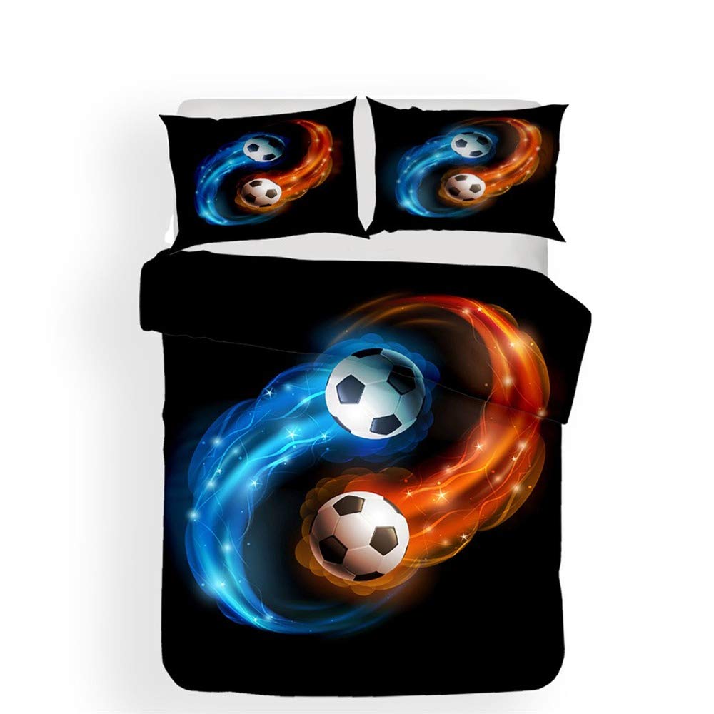 Parure de lit football 3D 172x218 cm avec housse de couette