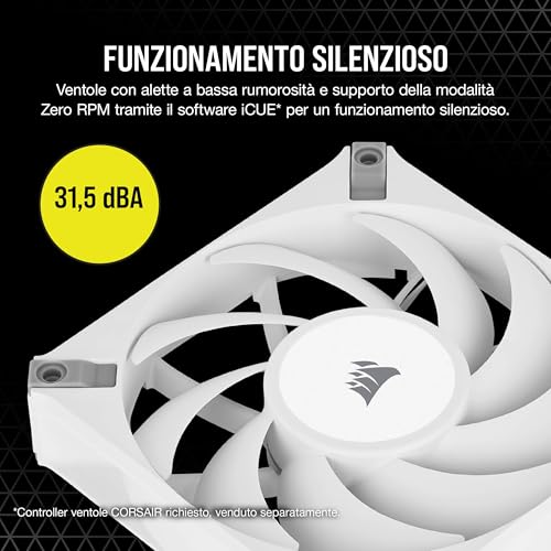 AF120 ELITE Ventola con cuscinetto fluidodinamico PWM da 120 mm ad alte prestazioni con Tecnologia AirGuide (Bassa rumorosità, Supporto per modalità Zero RPM) confezione singola - Bianco - Sistema di raffreddamento - Immagine 3
