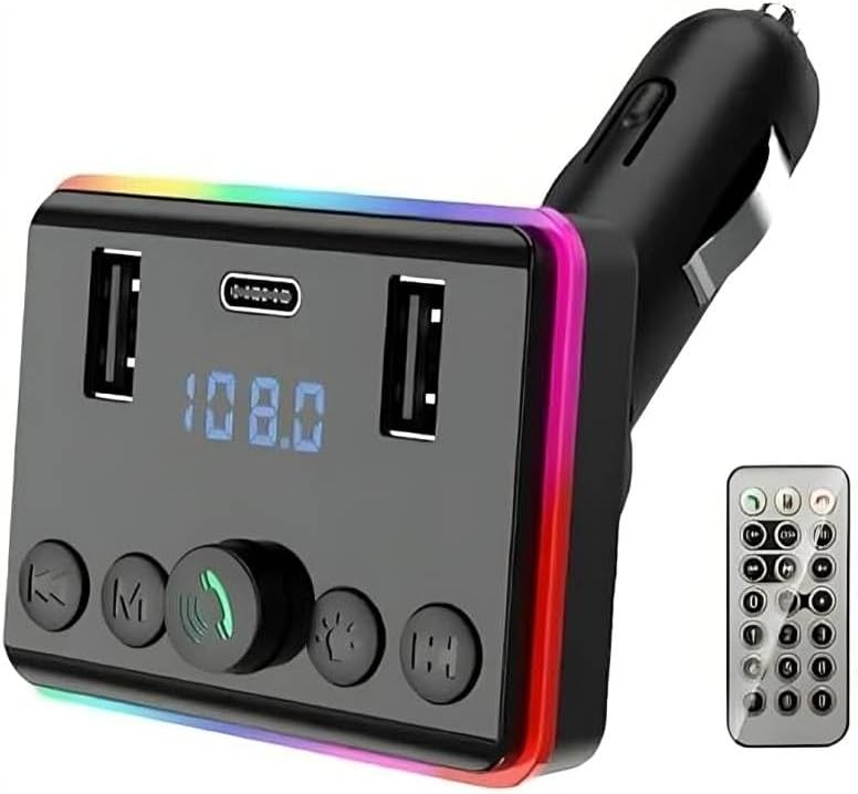 Smart Car Charger Fm Transmitter, Car Wireless Fm Transmitter Black (Model 1)