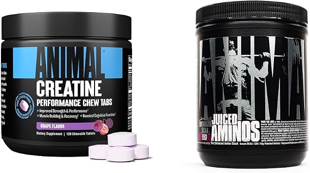 Animal Creatine Chews Tablets - Enhanced Creatine Monohydrate with AstraGin to Improve Absorption & Juiced Amino Acids - BCAA/EAA Matrix Plus Hydration with Electrolytes and Sea Salt