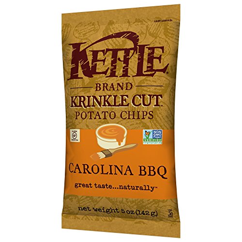 Image of Kettle Brand Krinkle Cut Potato Chips, Carolina BBQ, 5 Ounce (Pack of 15)
