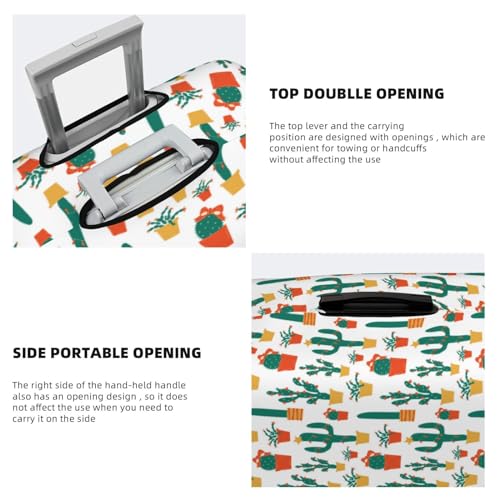 Christmas Cactus Luggage Cover Washable Elasticated Luggage Covers For Suitcase Tsa Approved Stylish Dust And Scratch Resistant Luggage Case Protector For Kids And Adults4