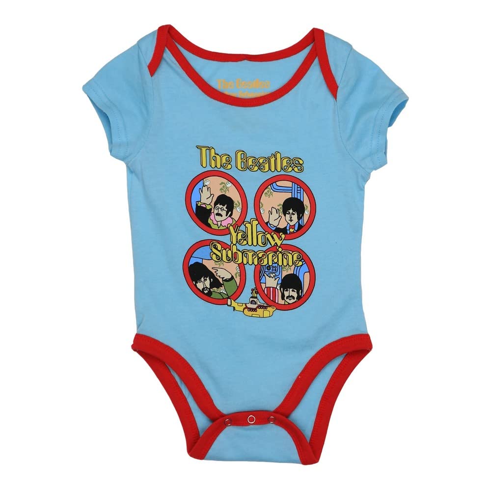 Paradiso Clothing Yellow The Beatles Submarine Portholes Baby Grow - Large (9 -12 Months)
