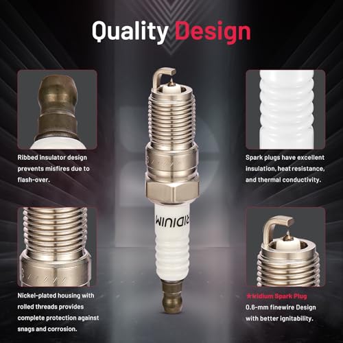 Image of BDFHYK Set of 8 Spark Plug Compatible with Crown Victoria E250 E350 E450 F150,compatible with Audi A8 A8 Quattro,compatible with Lincoln Navigator, Replacement for SP493,SP479