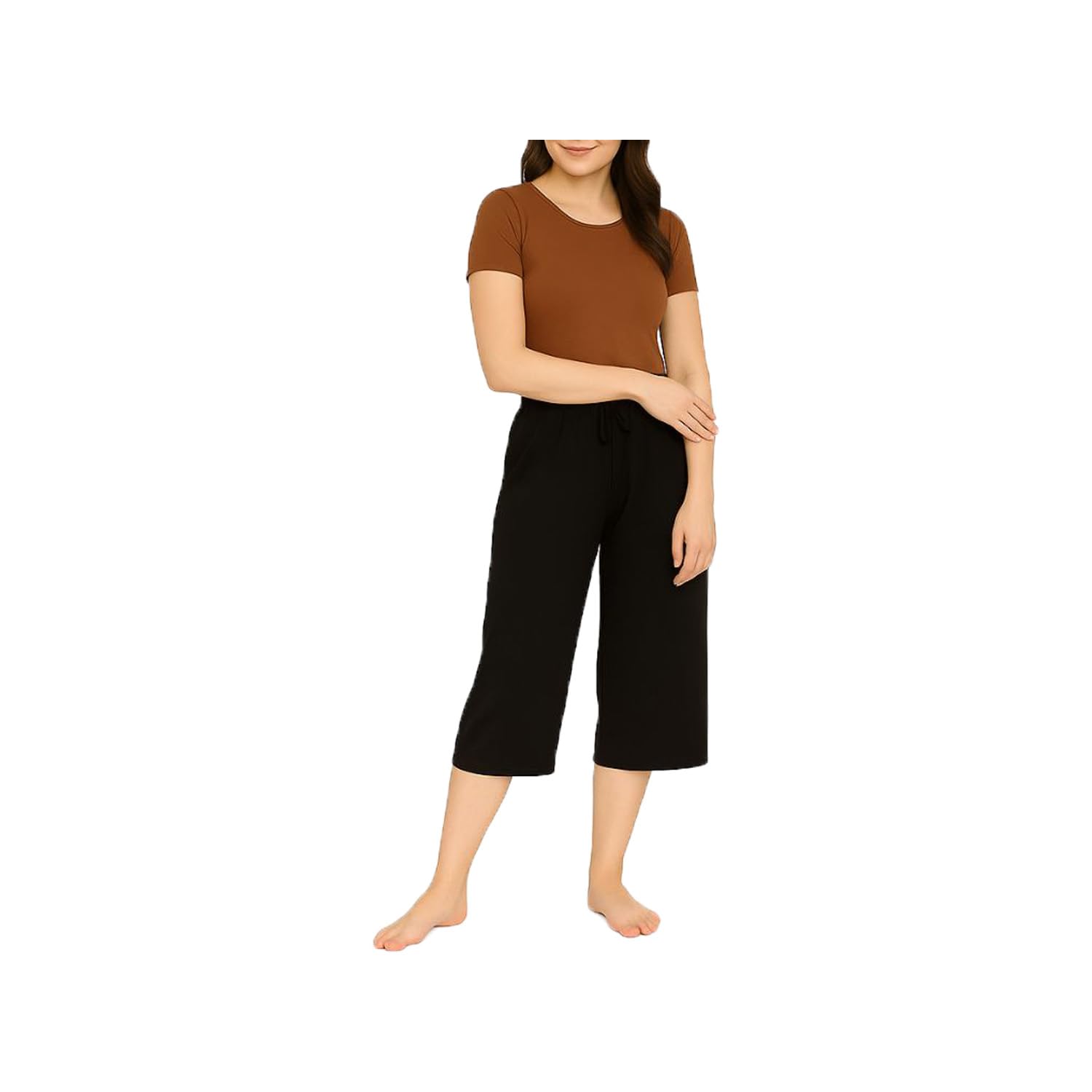 brand flex Womens Plain Loosefit Capri-picture-36