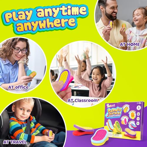 Fidget Toys Magnetic Slider for Kids: 6 Pack 3D Printed Textured Sensory Toys for Autism ADHD- Fun Fidget Toys for Students Classroom - Anxiety Relief Adult Office Travel Must Haves - Image 6