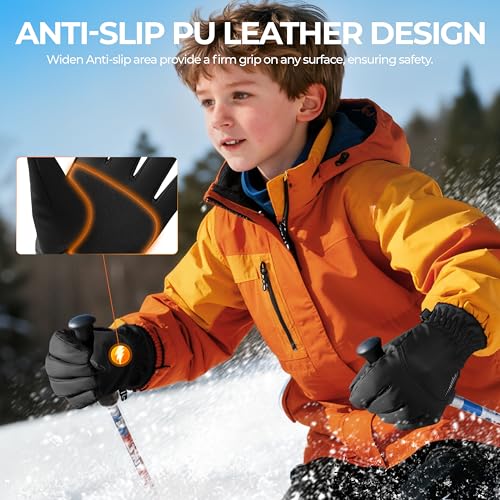 rivmount Kids Winter Gloves Ski Touchscreen Waterproof Warm for Boy Girl - image 3