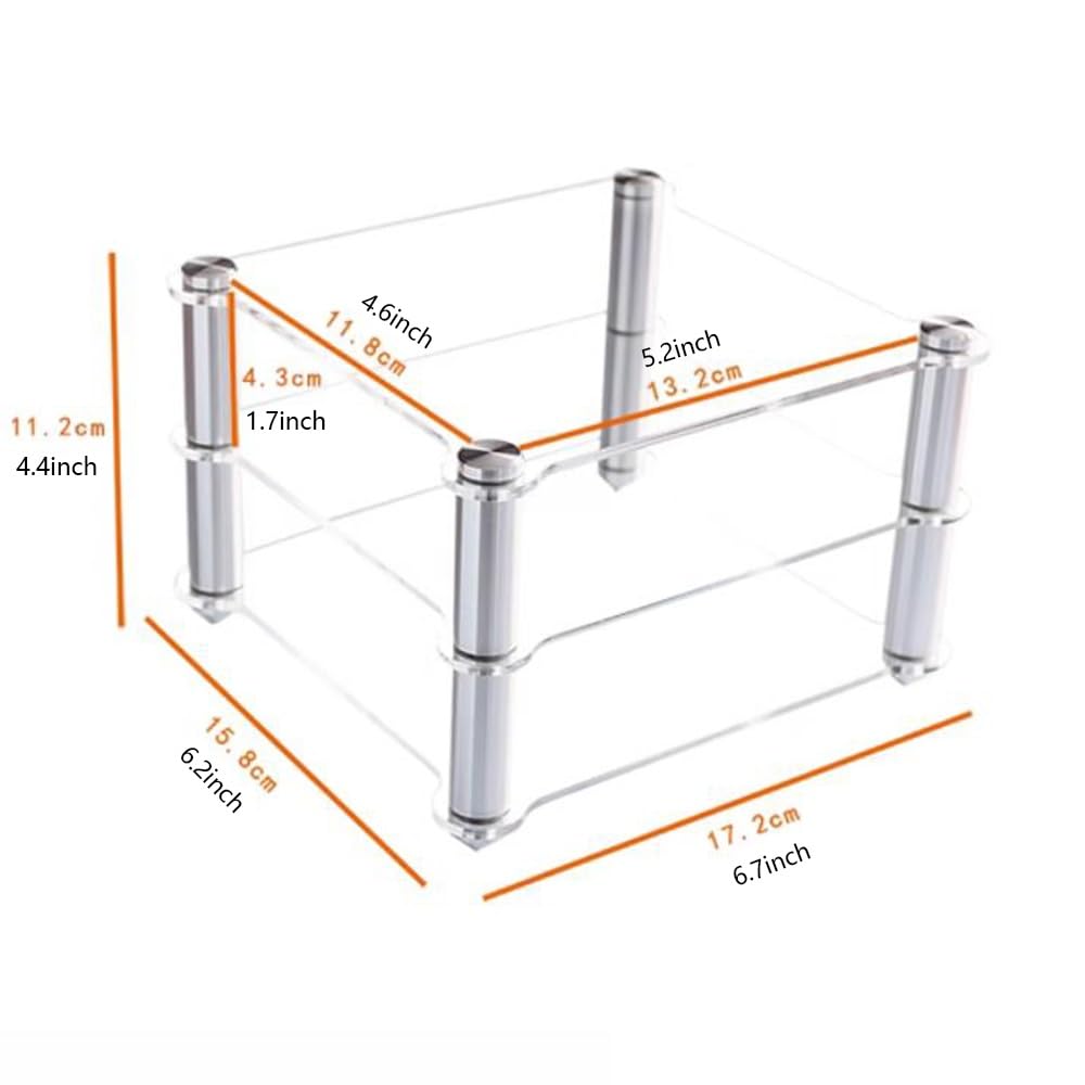Rack De Componentes De Audio Acrílico, Torre De Audio Y Video De 2 Capas, Rack Transparente Pequeño, Soporte para Equipos De Audio De Alta Fidelidad, Soportes para Dispositivos De Transmisión